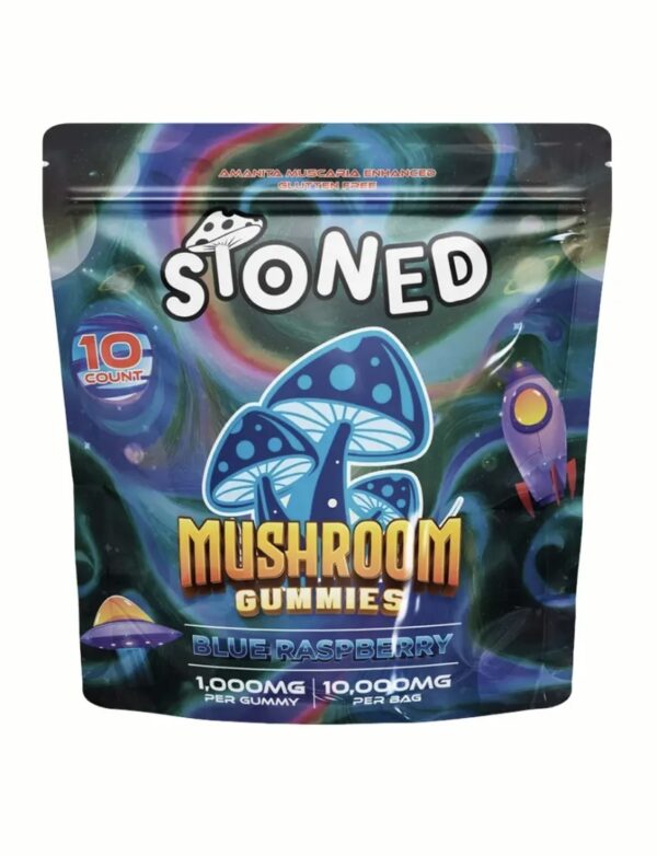 Blue Raspberry STONED Amanita Muscaria Mushroom Gummies 10000MG 10CT